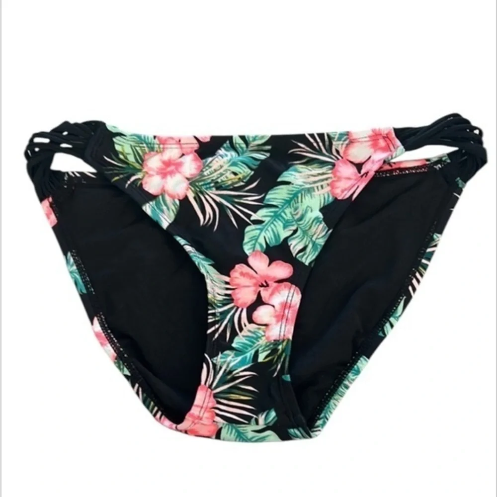 Malibu Dream Girl tropical print bikini swim bottom size small NWOT